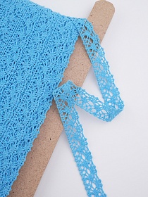 Кружево цв.бирюзово-голубой, ш.20мм, хлопок-90%, п/э-10%