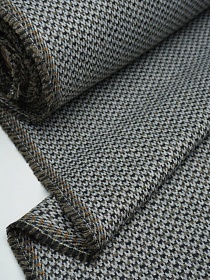 Шерсть пальтово-костюмная Твид "Букле" цв.серый/хаки, ш.1.55м, шерсть-50%, п/э-50%, 460гр/м.кв