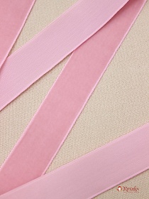 Лента бархатная цв.Светло-розовая дымка, ш.25мм, полиэстер-100%