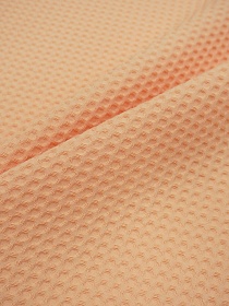 Вафельное премиум-полотно "Italy" цв.Персиковый, ш.1.5м, хлопок-100%, 250гр/м.кв