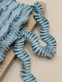 Тесьма плиссе "Волна" цв.светло-зеленое море, ш.20мм, п/э-100%