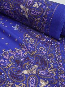 Ситец "Восточные узоры" (Гол.платок 0.95м*0.95м) цв.васильковый, СОРТ2, ш.0.95м, хл-100%, раппорт 1м