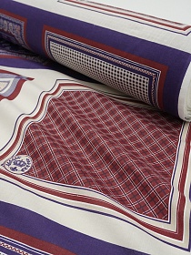 Ситец Крой мужских носовых платков "Валентино" цв.т.фиолетовый/бежевый, ш.0.95м, хл-100%, рап.63см