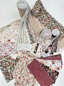 Комплект кромочного лоскута 1кг (от наборов для рукоделия) Лен с вискозой