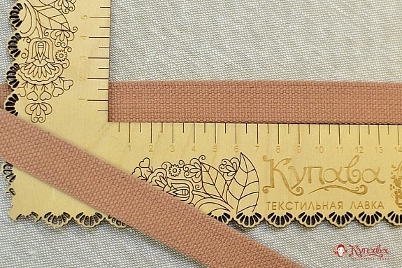 Лента ременная 20мм, цв.розово-бежевый, хлопок-100%