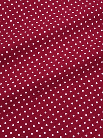 Микровельвет "Белый горох (3мм) на бордово-красном", ш.1.5м, хлопок-100%, 130гр/м.кв
