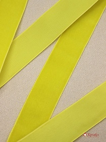 Лента бархатная цв.Темно-лимонный, ш.25мм, полиэстер-100%