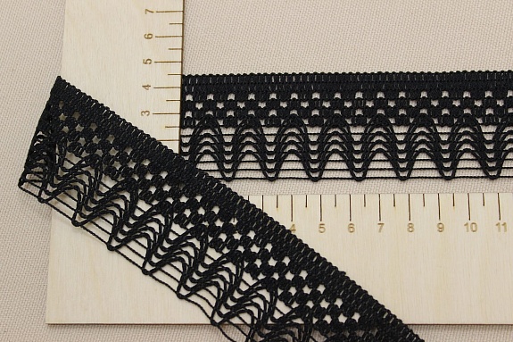 Кружево цв.черный, ш.41мм, хлопок-81%, п/э-19%