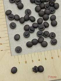 Пуговица "Грибок" пластмасса, цв.темный графит, 10мм