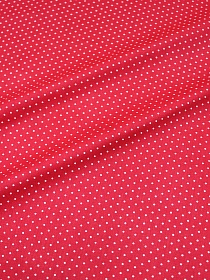 Сатин "Белое пшено на красном", ш.1.60м, хлопок-100%, 110гр/м.кв