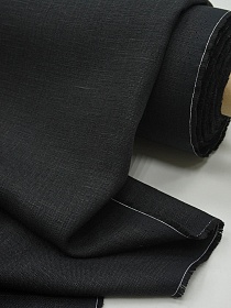 Лен костюмный цв.Черный, ш.1.45м, лен-100%, 250гр/м.кв