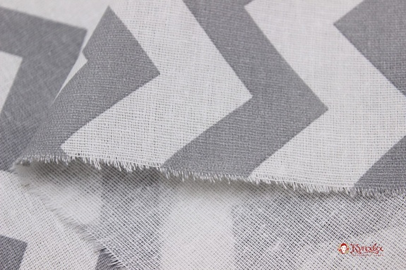 Мерный лоскут(ткань в отрезах) - Бязь "Зигзаг серый", СОРТ2, ш.1.5м, хлопок-100%, 120гр/м.кв