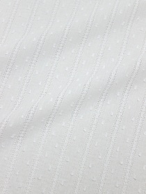 Фактурный хлопок "Шарики с мережкой-полоской" цв.белый, СОРТ2, ш.1.45м, батист, хл-100%, 60гр/м.кв