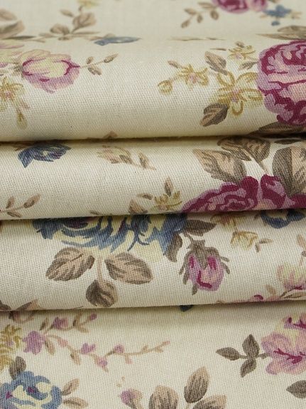 Сатин "Цветочное послание" цв.светло-бежевый, ш.1.6м, хлопок-100%, 110гр/м.кв