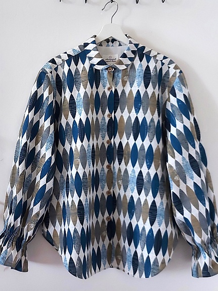 Рубашка из полульна "Аквамарин"