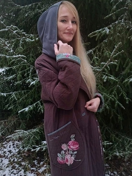 Пальто из хлопка крэш и сатина