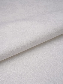 Полульняной жаккард "Весенние узоры" цв.белый, ш.1.6м, лен-50%, хлопок-50%, 200гр/м.кв