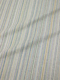 Полулен пестротканый "Сине-зеленый меланж - полоска", ш.1.5м, лен-30%, хлопок-70%, 220гр/м.кв