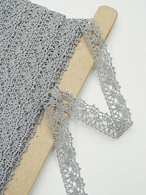 Кружево цв.серый, ш.20мм, хлопок-90%, п/э-10%, рис.015