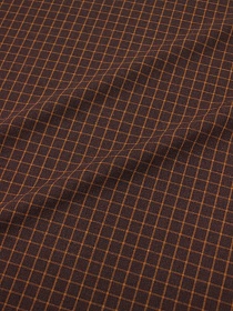 Мерный лоскут Пестрядь "Оранжево-желтая клетка (12*12мм) на коричнево-бордовом", ш.1.47м, хлопок-95%, п/э-5%