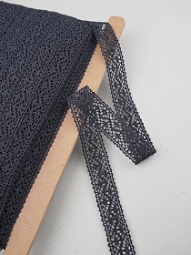 Кружево цв.темно-синий флер, ш.27мм, хлопок-90%, п/э-10%, рис.101/24