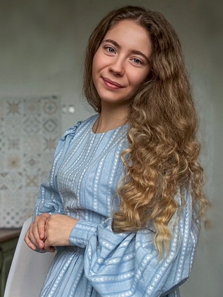 Платье из фактурного хлопка "Колосок"