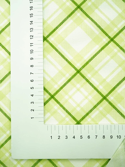 Рогожка Премиум "Клетка-диагональ", цв.салатовый, ш.1.5м, хлопок-100%, 200гр/м.кв