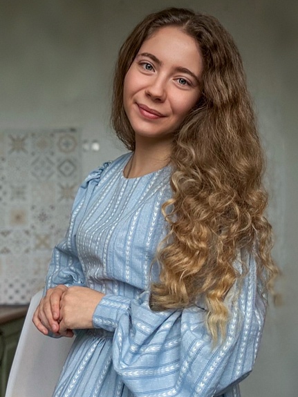 Платье из фактурного хлопка "Колосок"