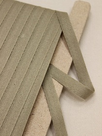 Лента киперная цв.песочно-серый, ш.13мм, хлопок-100%