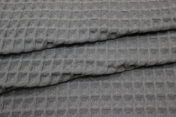 Вафельное премиум-полотно "Бохо" цв.шалфей, СОРТ2, ш.1.8м, хлопок-100%, 240гр/м.кв