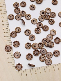 Пуговица дерево, цв.миндальный,15мм, 4 отверстия