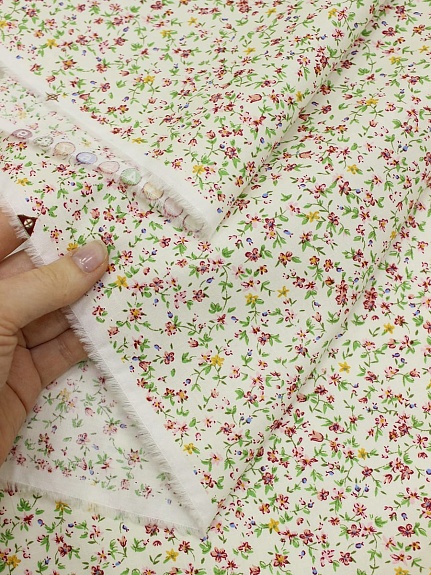 Импорт. хлопок "Цветочное вдохновение (коралловые цветы)", ш.1.45м, хлопок-100%, 110гр/м.кв