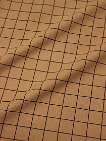 Теплый хлопок "Клетка" цв.ореховое пралине, ш.1.5м, хлопок-100%, 160гр/м.кв