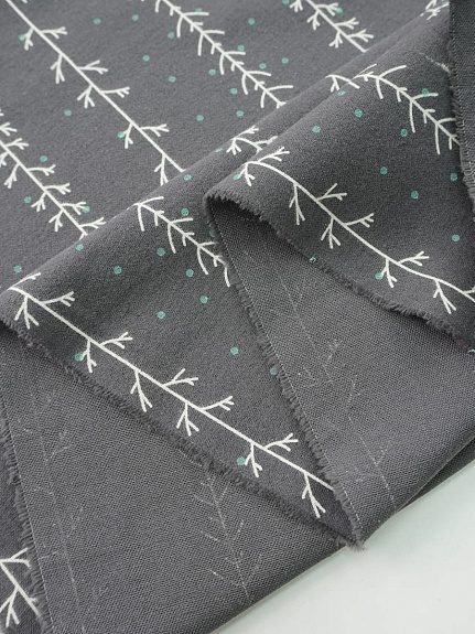 Теплый хлопок "Зимнее очарование" цв.темно-серый, СОРТ2, ш.1.5м, хлопок-100%, 160гр/м.кв