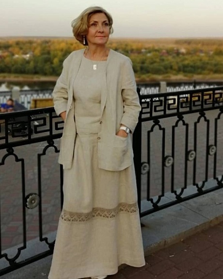 Жакет, юбка и топ из 100% Льна