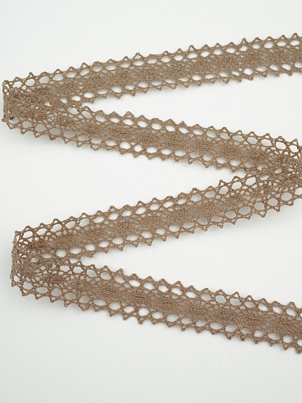 Кружево цв.песочно-коричневый, ш.19мм, хлопок-90%, п/э-10%, рис.047/9