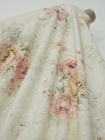 Шитье Digital "Джаннет" цв.бежевый, ш.1.5м (выш.часть1.35м), батист, хлопок-100%, 80гр/м.кв