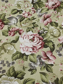 Ткань интерьерная "Таинственное очарование" цв.св.оливково-серый, ш.1.48м, хл-80%, п/э-20%