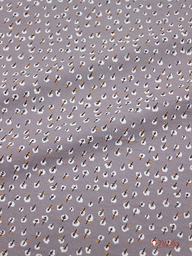 Теплый хлопок "Мелкие белые листочки на серо-фиолетовой дымке", ВИД2, ш.1.50м, хл-100%, 160гр/м.кв
