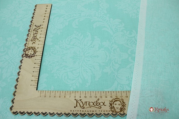 Поплин Коллекция "Набивной жаккард" цв.яркая мята, ш.2.2м, хлопок-100%, 110гр/м.кв