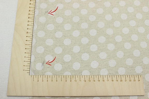 Полулен "Крупный белый горох на суровом", ш.1.5м, лен-30%, хлопок-70%, 140гр/м.кв