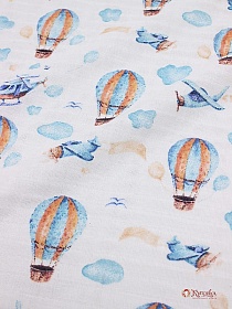 Муслин (марлевка) двухслойный "Воздушный транспорт", ш.1.5м, хлопок-100%, 124гр/м.кв