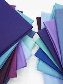 Комплект лоскута 1кг Хлопок однотонный (сине-фиолетовая гамма)