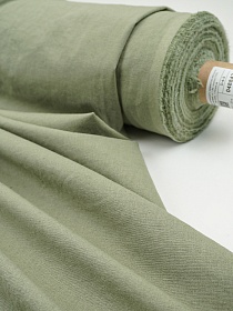 Полулен костюмный с эффектом мятости цв.Хаки шалфей, ш.1.5м, хлопок-70%, лен-30%, 170гр/м.кв