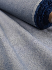 Полульняной перкаль постельный цв.Джинсово-синий меланж, (комп), ш.2.2м, лен-30%, хлопок-70%, 120гр/м.кв