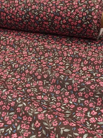 Ситец "Милоцветик" цв.коричневый, ГОСТ, ш.0.8м, хлопок-100%, 85гр/м.кв