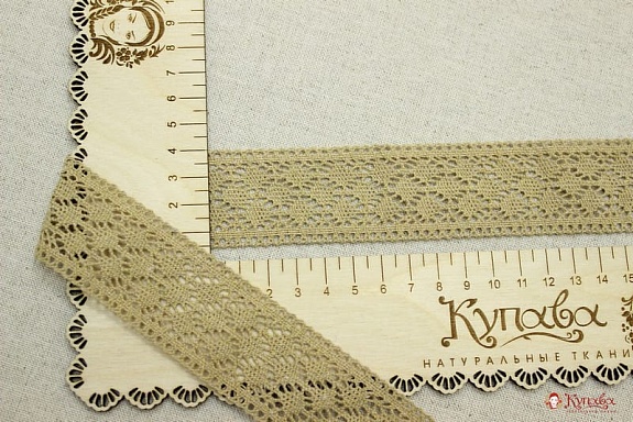 Кружево цв.песочный, ш.36мм, хлопок-90%, п/э-10%