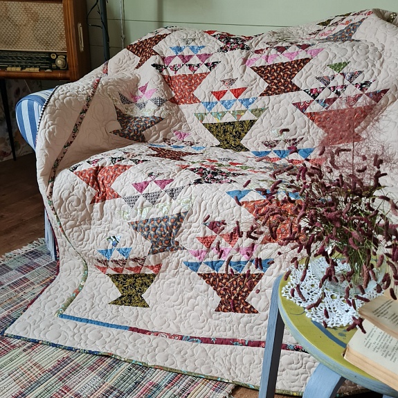 Лоскутное одеяло из импортного хлопка с фигурной стежкой