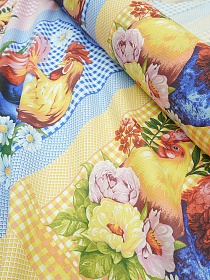 Вафельное полотно "Кочеток", ш.1.5м, хлопок-100%, 155гр/м.кв, раппорт 63см