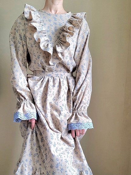 Винтажное платье из теплого хлопка "Луана"*